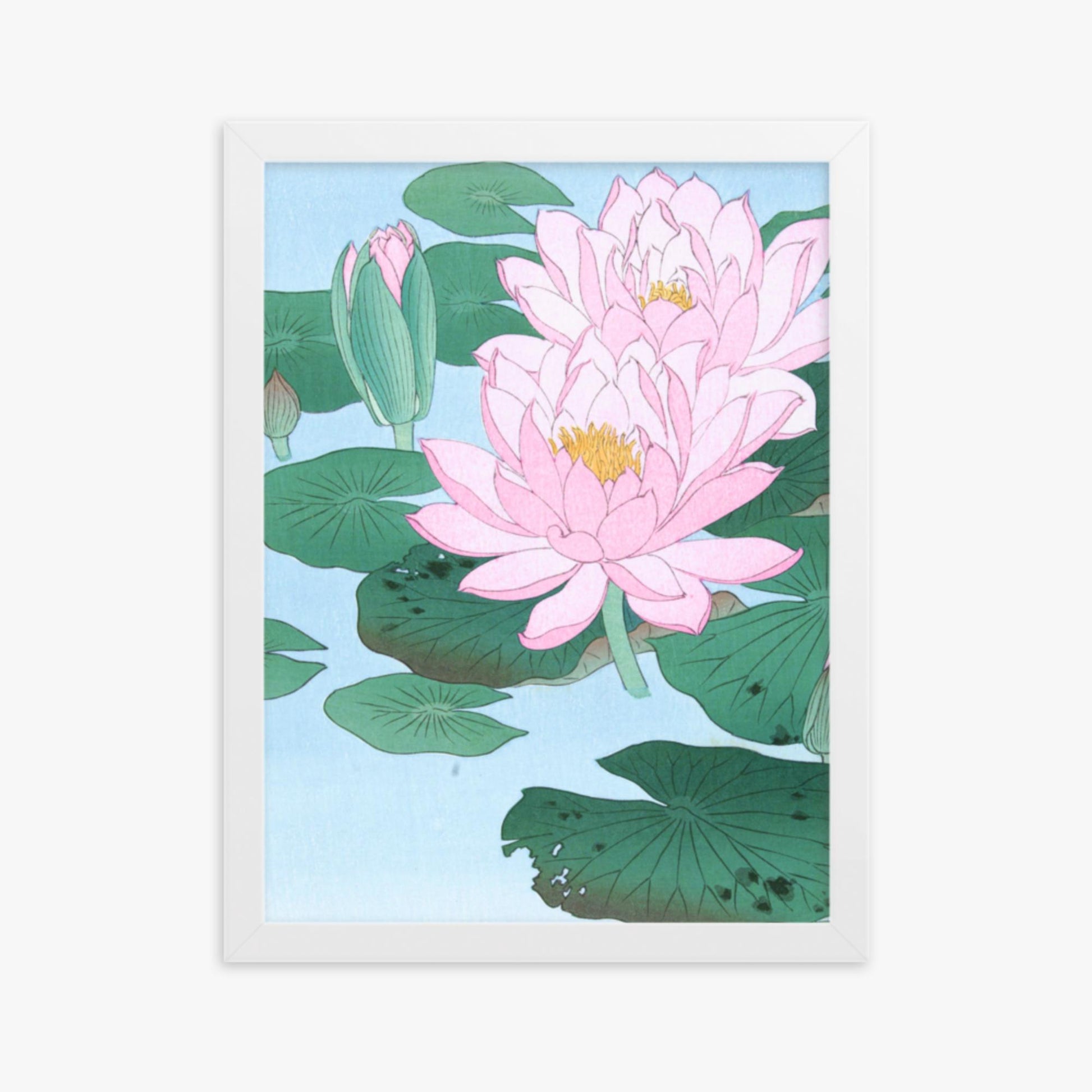 Ohara Koson - Water Lily 30x40 cm Poster With White Frame