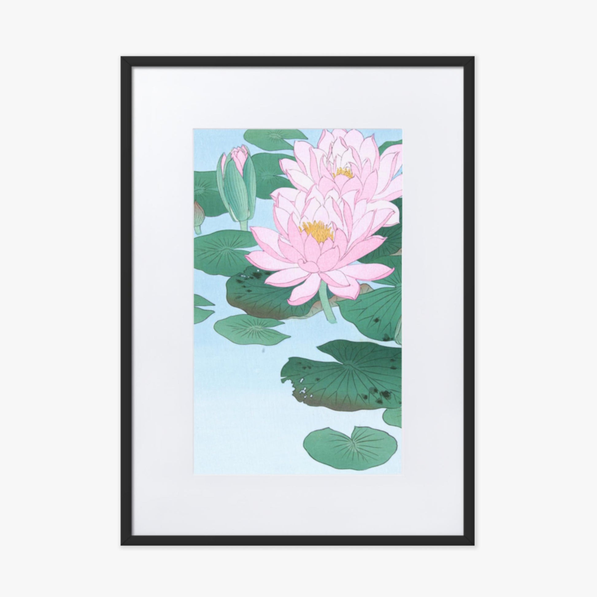 Ohara Koson - Water Lily 50x70 cm Poster With Black Frame