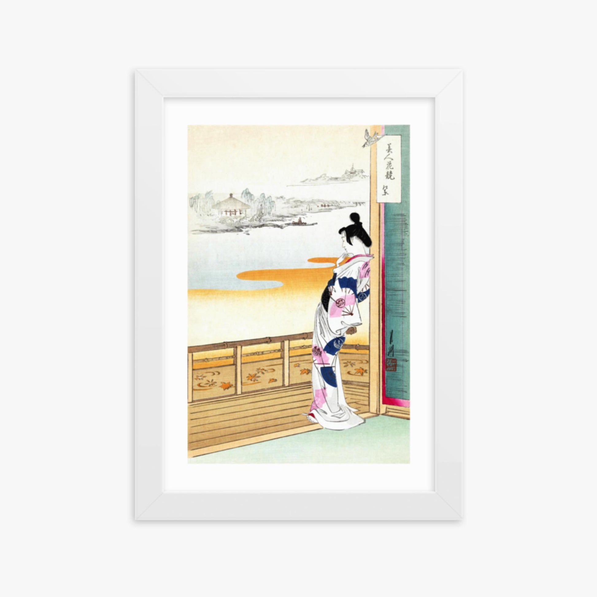 Ogata Gekko - The Call of the Cuckoo 21x30 cm Poster With White Frame