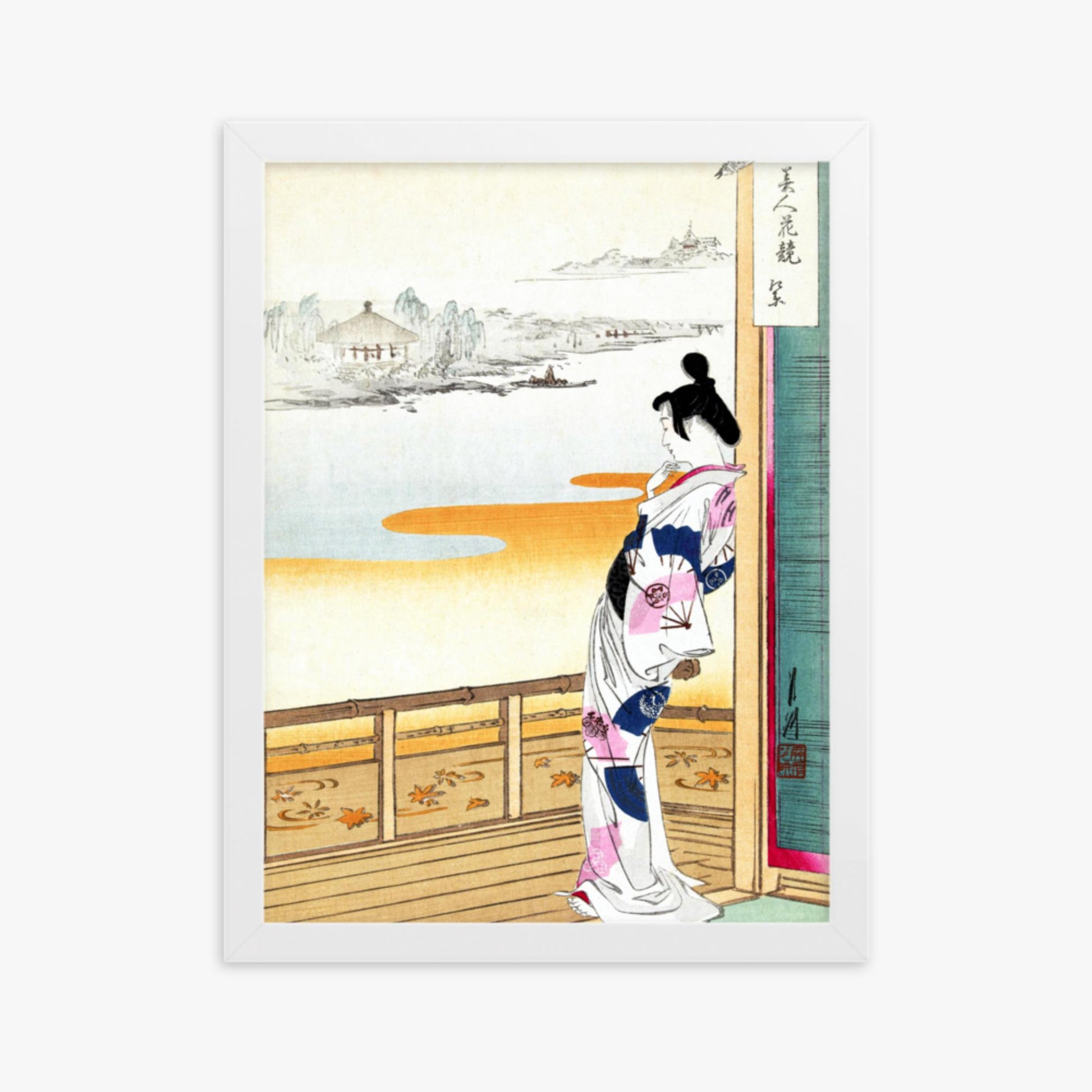 Ogata Gekko - The Call of the Cuckoo 30x40 cm Poster With White Frame