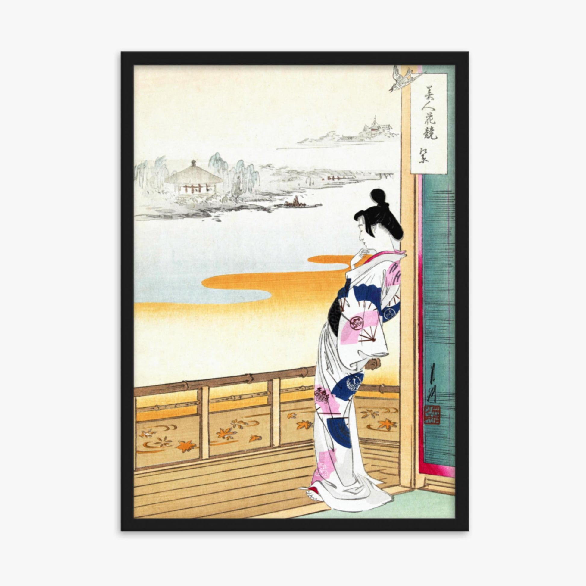 Ogata Gekko - The Call of the Cuckoo 50x70 cm Poster With Black Frame