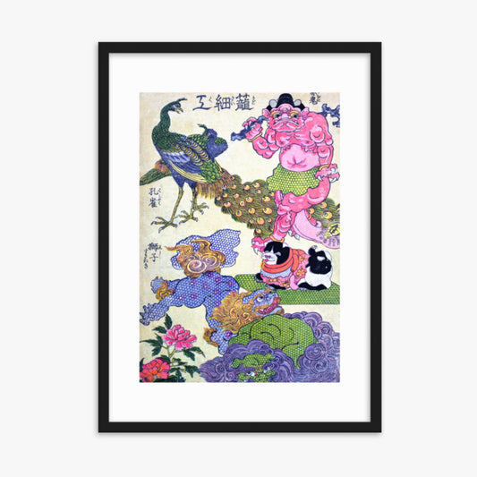Utagawa Kunisada - Kagozaiku Naniwa saikunin Ichida Shōshichirō 50x70 cm Poster With Black Frame