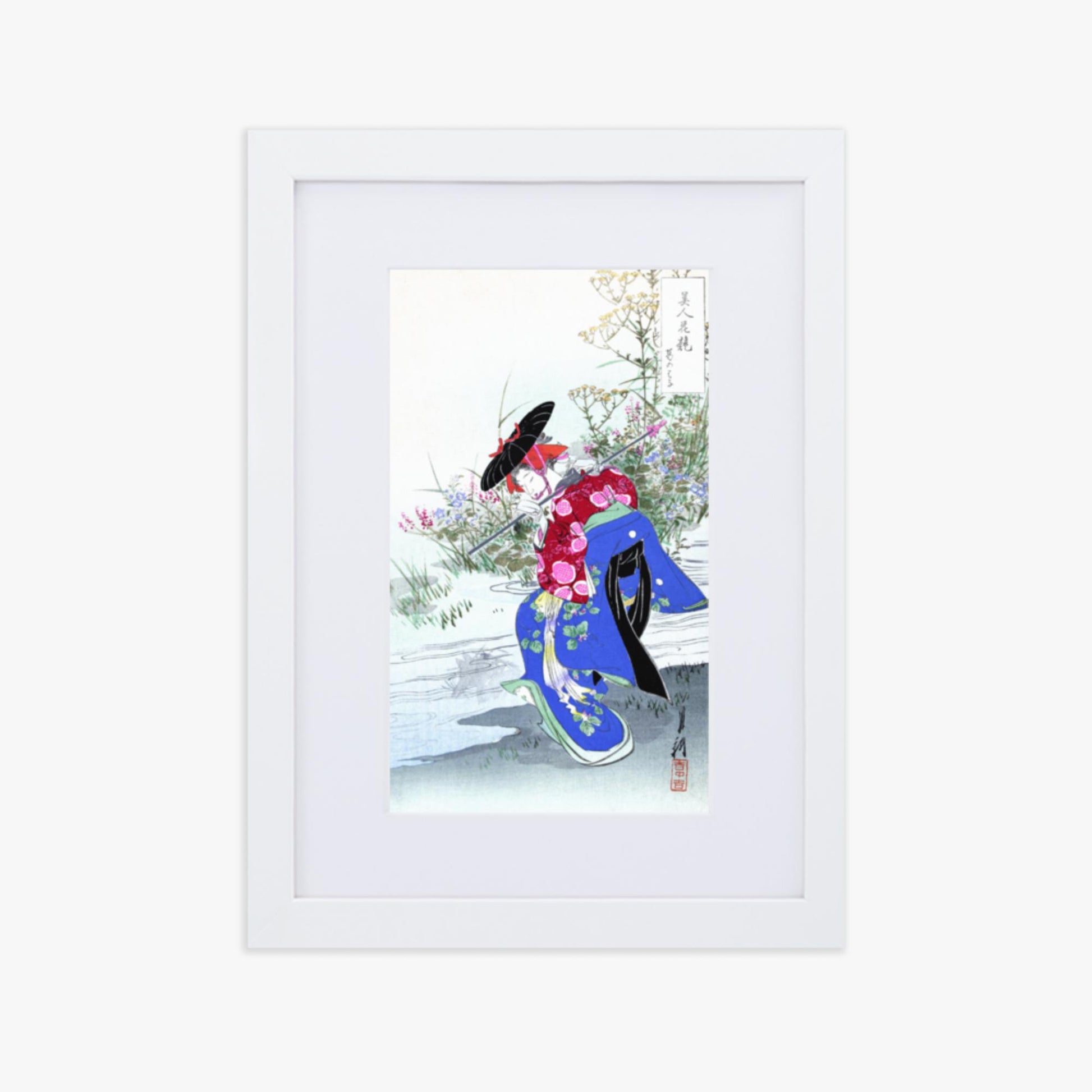 Ogata Gekko - The Fox Spirit 21x30 cm Poster With White Frame