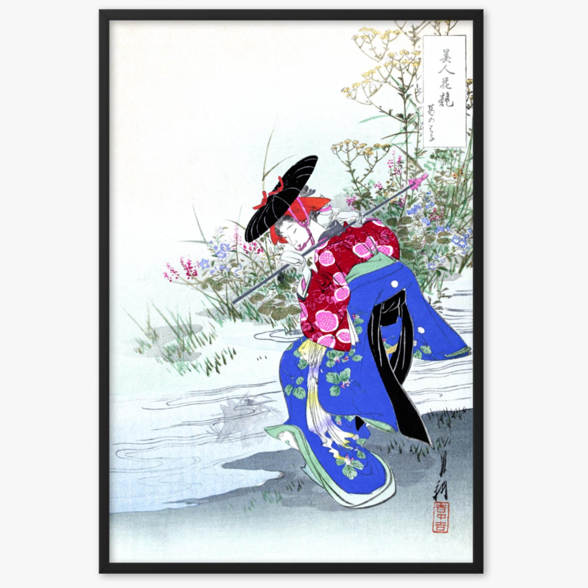 Ogata Gekko - The Fox Spirit 61x91 cm Poster With Black Frame