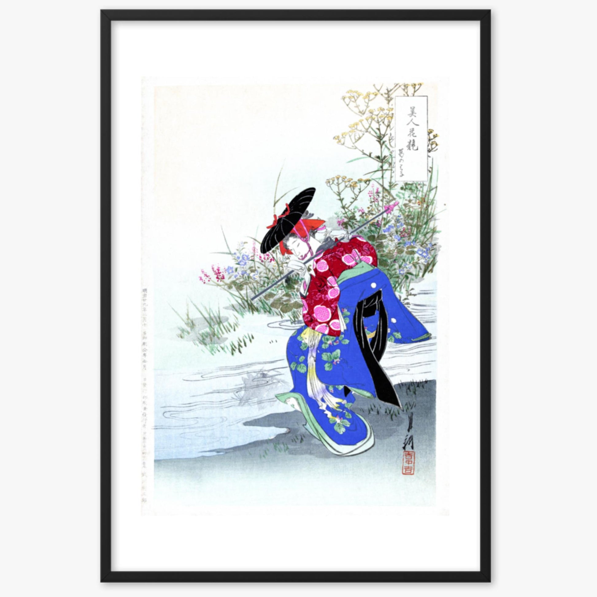 Ogata Gekko - The Fox Spirit 61x91 cm Poster With Black Frame