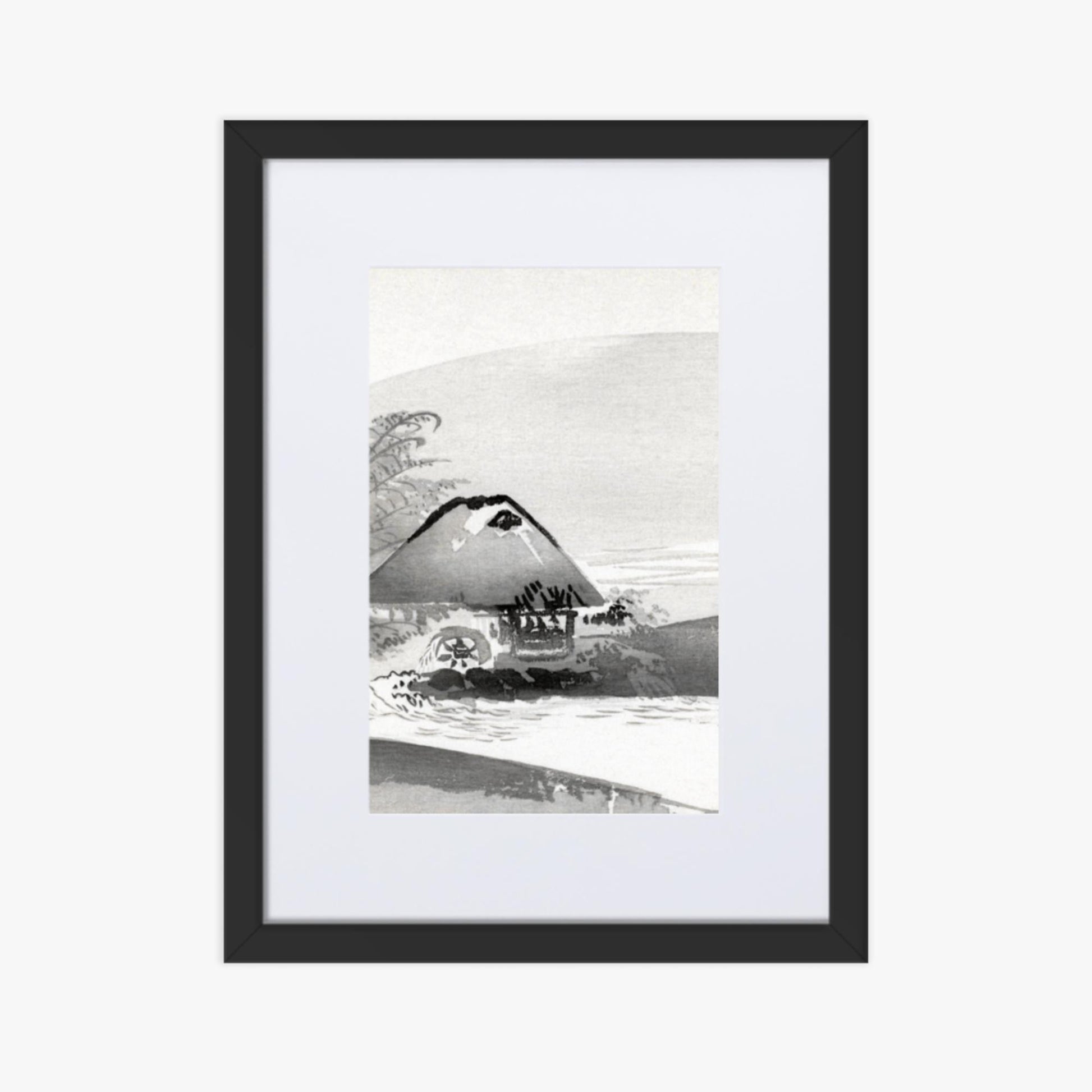 Ogata Gekko - River Landscape 30x40 cm Poster With Black Frame