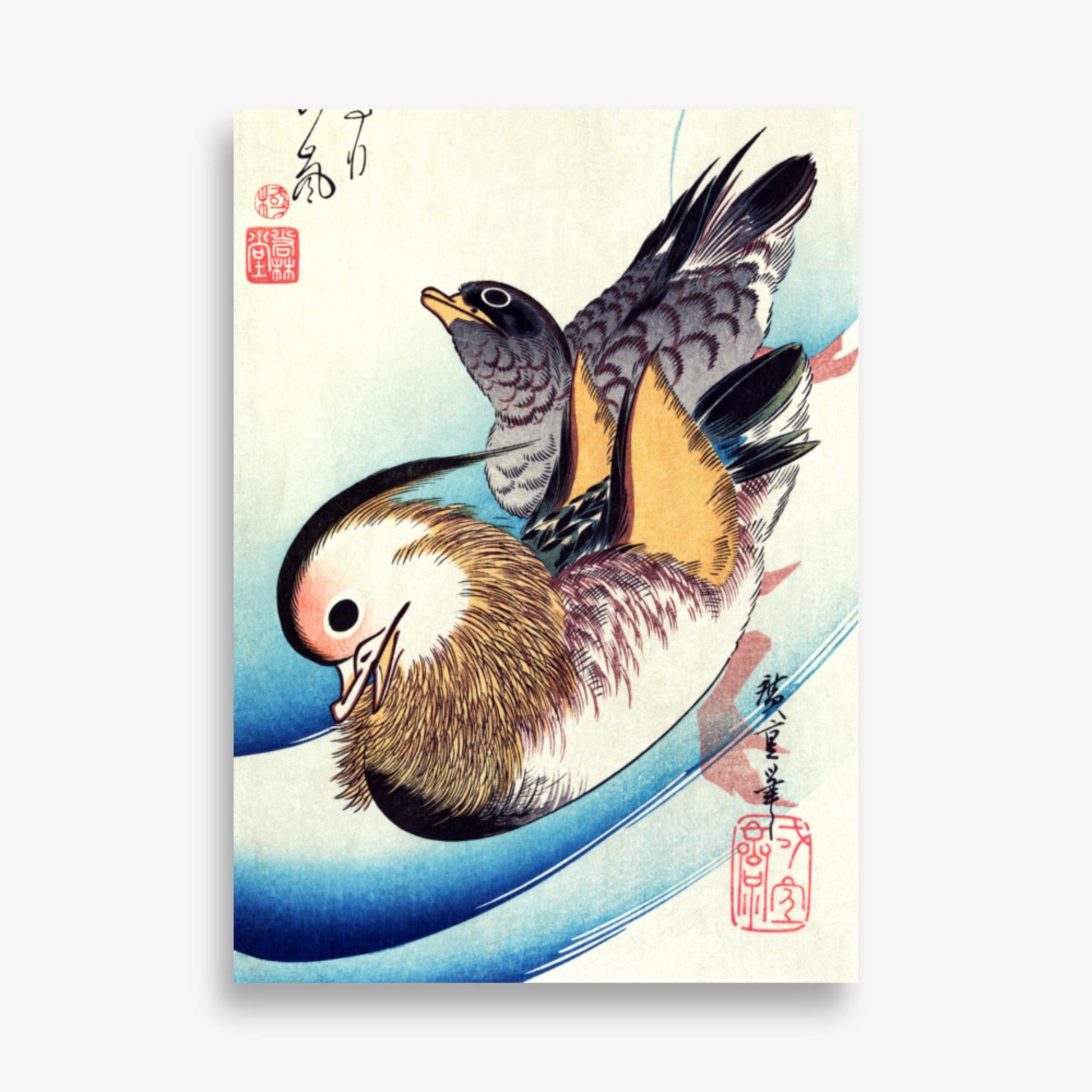 Utagawa Hiroshige - Two Mandarin Ducks 50x70 cm Poster