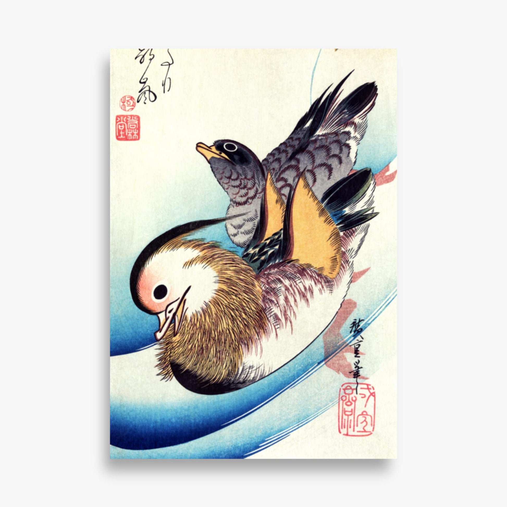 Utagawa Hiroshige - Two Mandarin Ducks 70x100 cm Poster