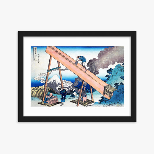 Katsushika Hokusai - In the Mountains of Tōtomi Province  30x40 cm Poster With Black Frame