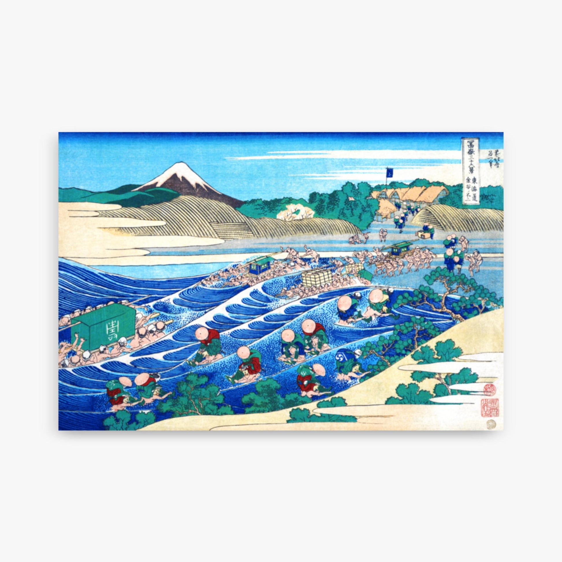 Katsushika Hokusai - Fuji Seen from Kanaya on the Tōkaidō 61x91 cm Poster