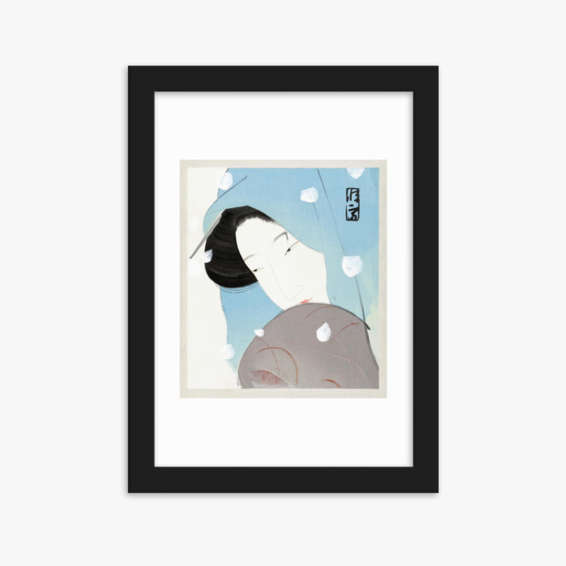 Kitano Tsunetomi - Umegawa 21x30 cm Poster With Black Frame