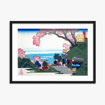 Katsushika Hokusai - Poem by Gon-chûnagon Masafusa 50x70 cm Poster With Black Frame