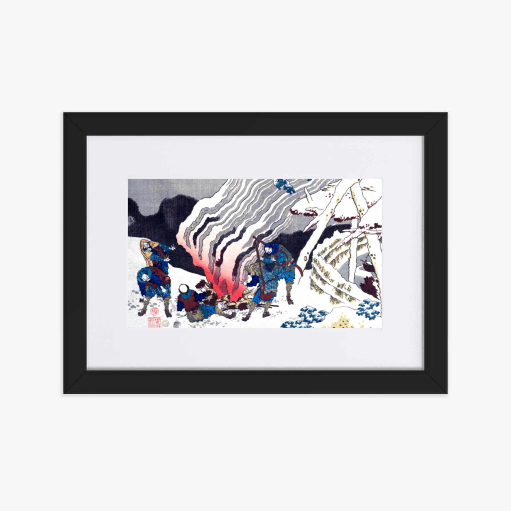 Katsushika Hokusai - Poem by Minamoto no Muneyuki Ason 21x30 cm Poster With Black Frame