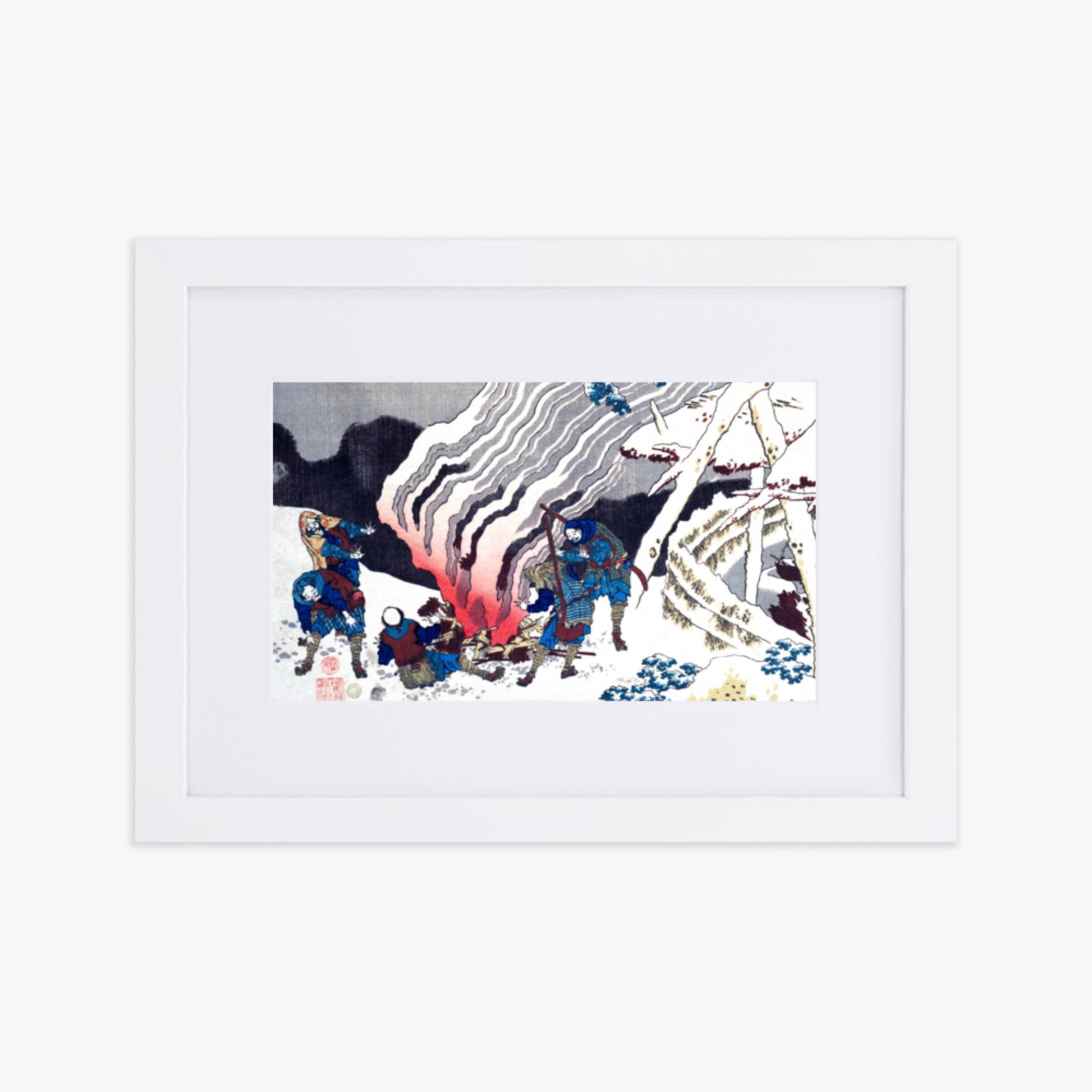 Katsushika Hokusai - Poem by Minamoto no Muneyuki Ason 21x30 cm Poster With White Frame