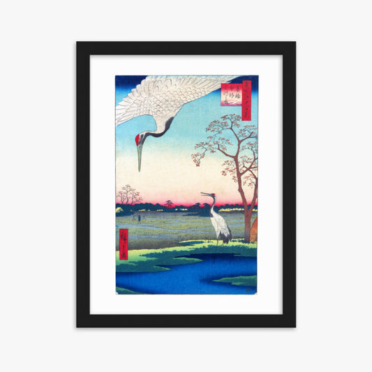 Utagawa Hiroshige  - Minowa, Kanasugi at Mikawashima 30x40 cm Poster With Black Frame