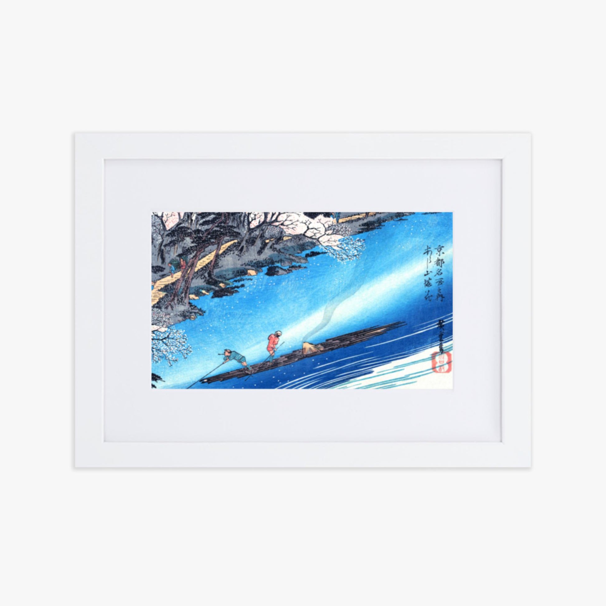 Utagawa Hiroshige - Arashiyama Manka 21x30 cm Poster With White Frame