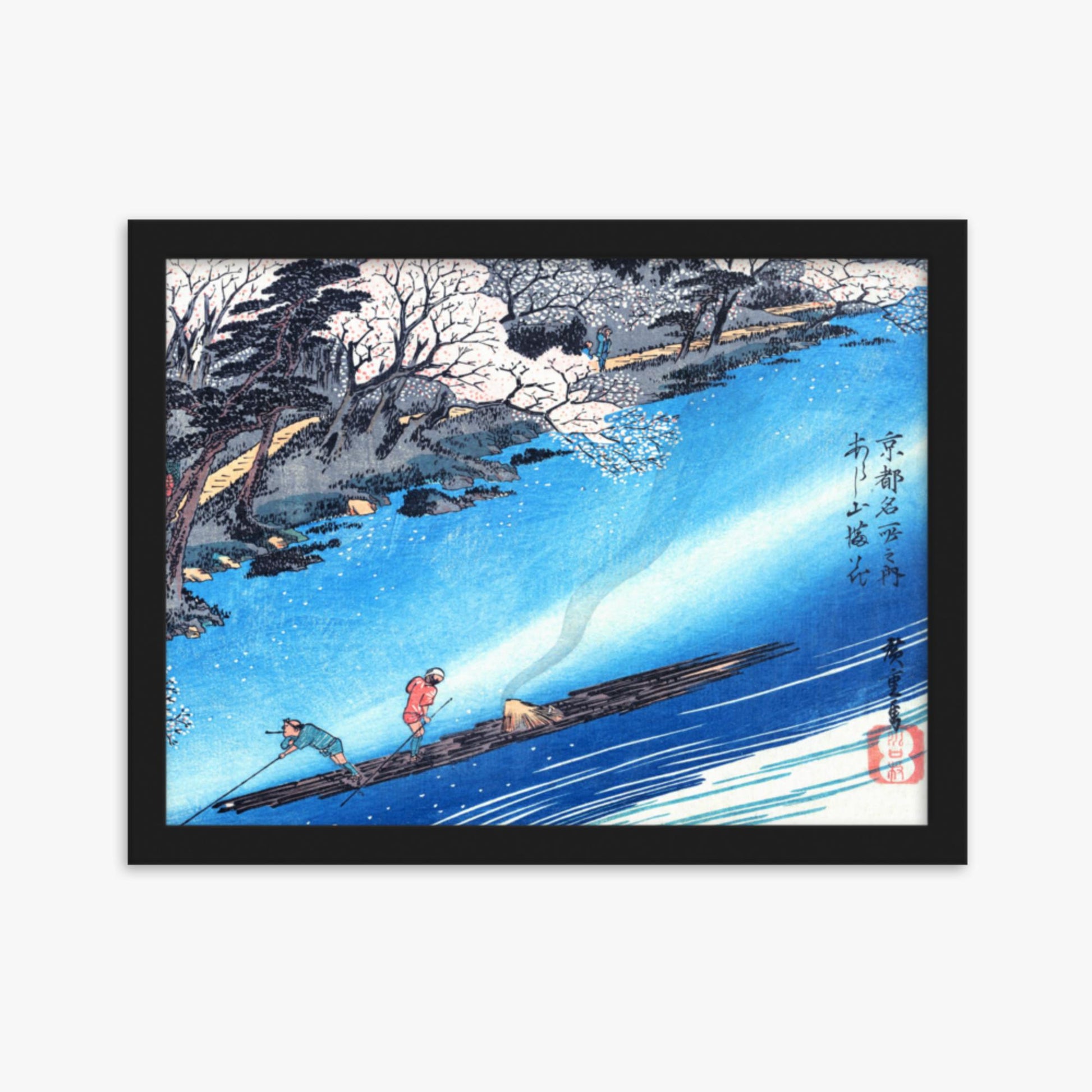 Utagawa Hiroshige - Arashiyama Manka 30x40 cm Poster With Black Frame