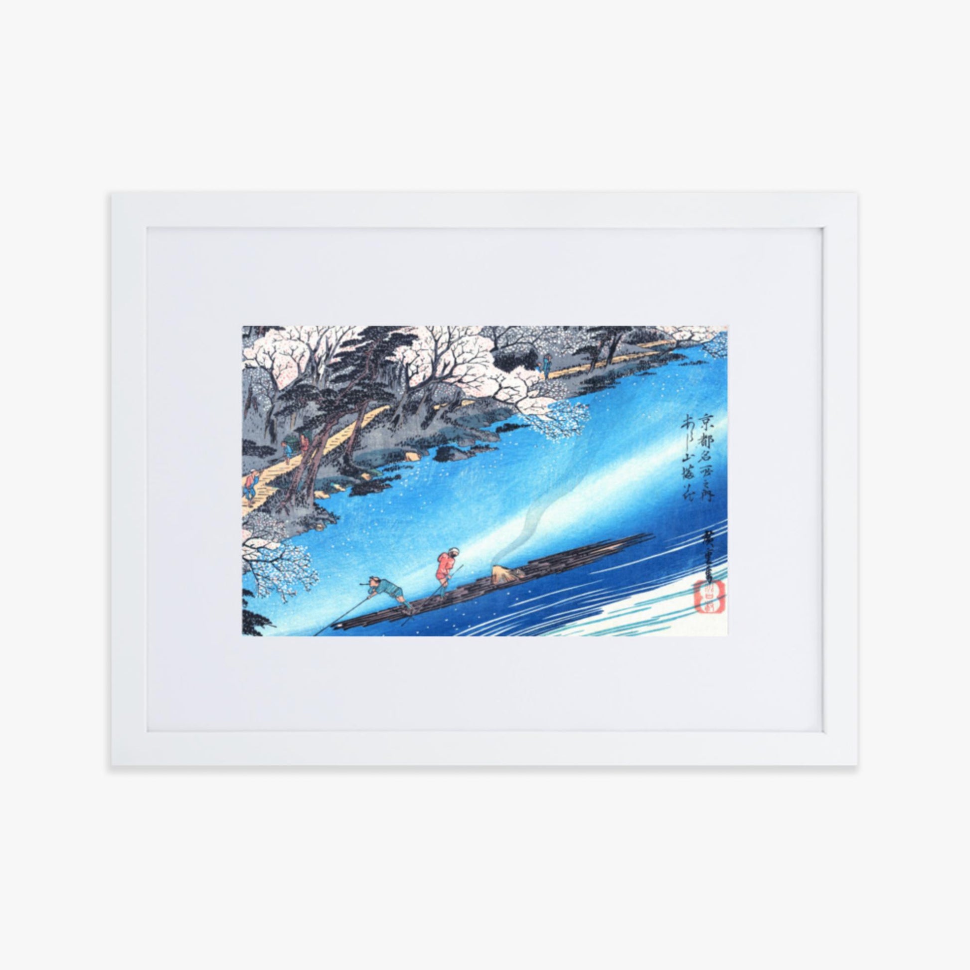 Utagawa Hiroshige - Arashiyama Manka 30x40 cm Poster With White Frame