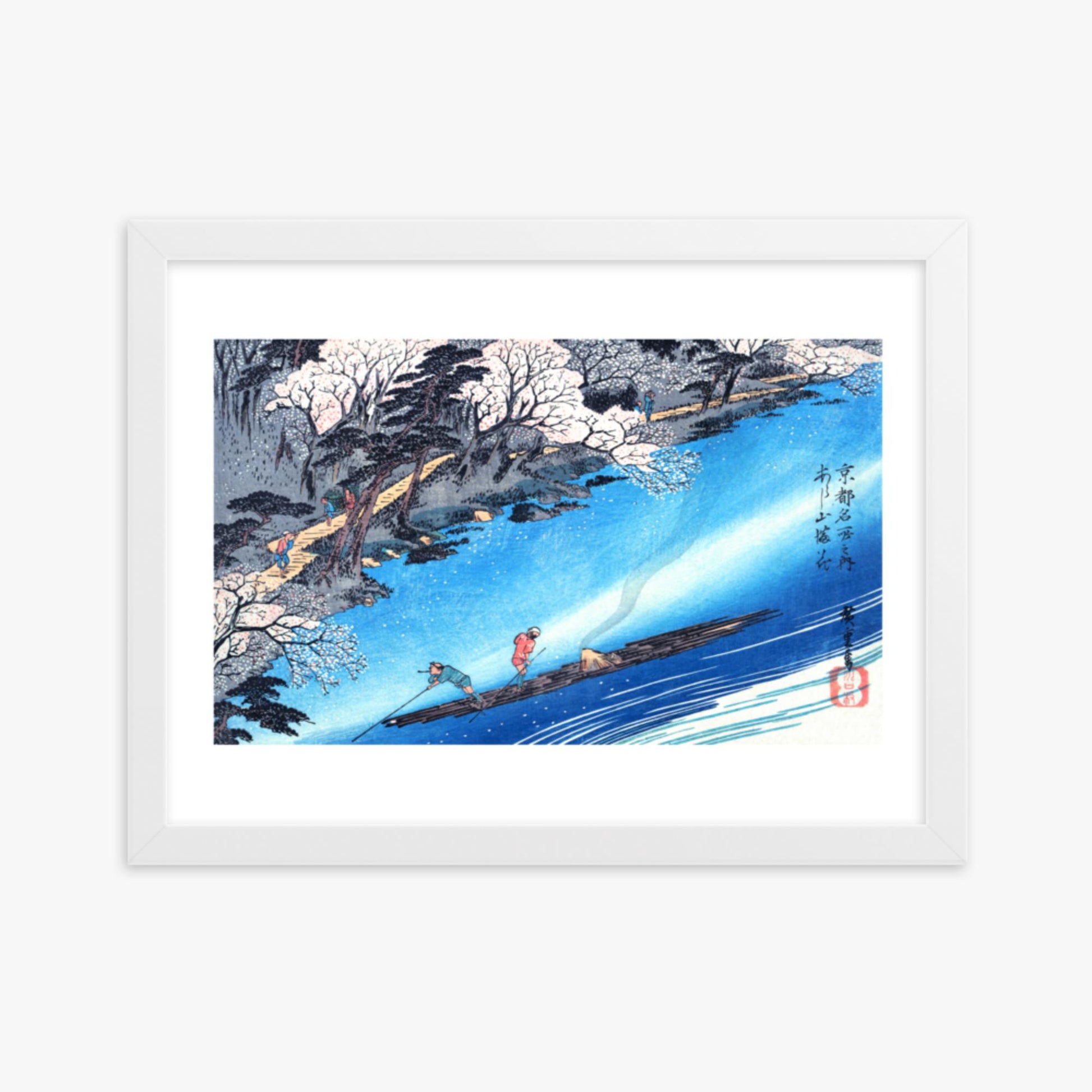 Utagawa Hiroshige - Arashiyama Manka 30x40 cm Poster With White Frame