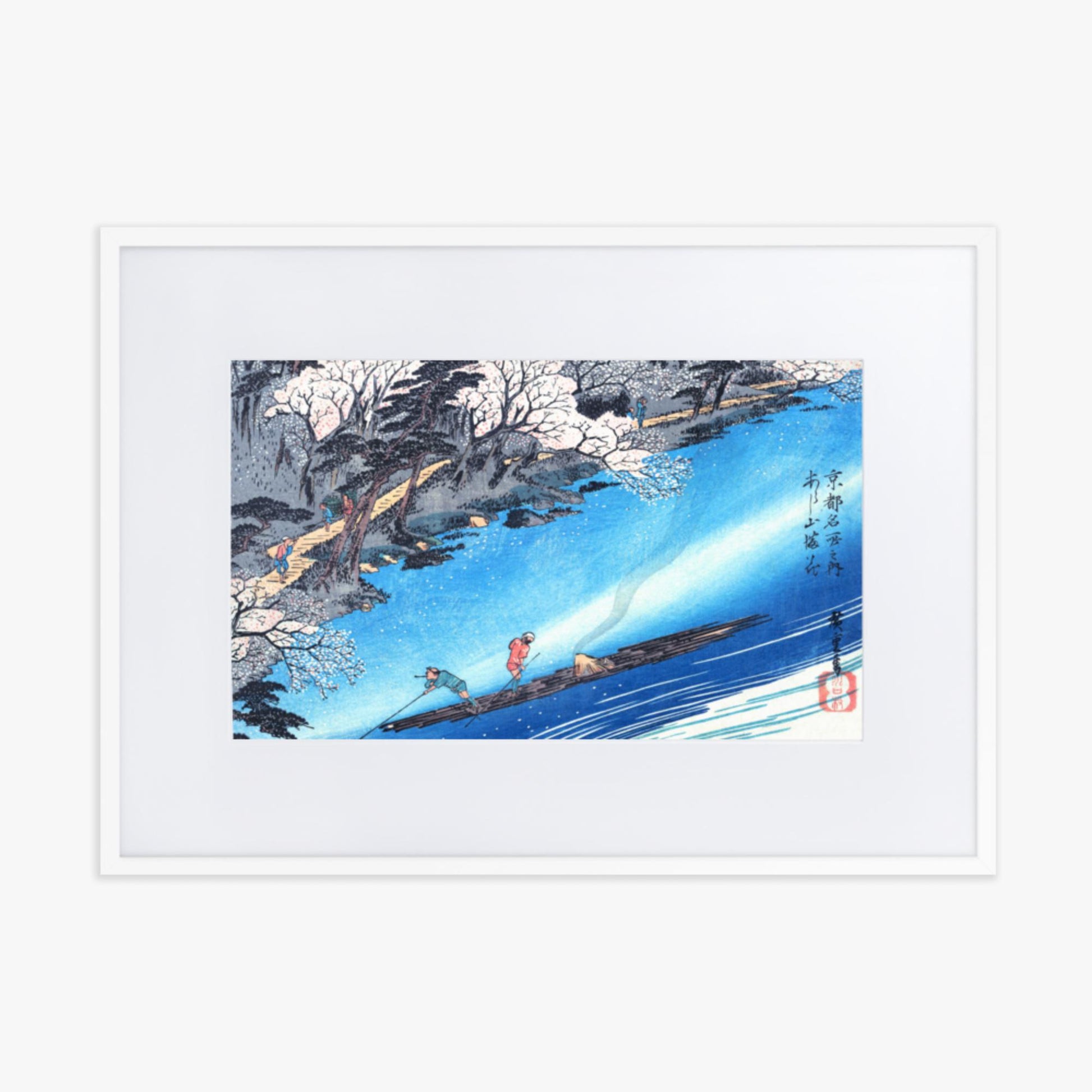 Utagawa Hiroshige - Arashiyama Manka 50x70 cm Poster With White Frame