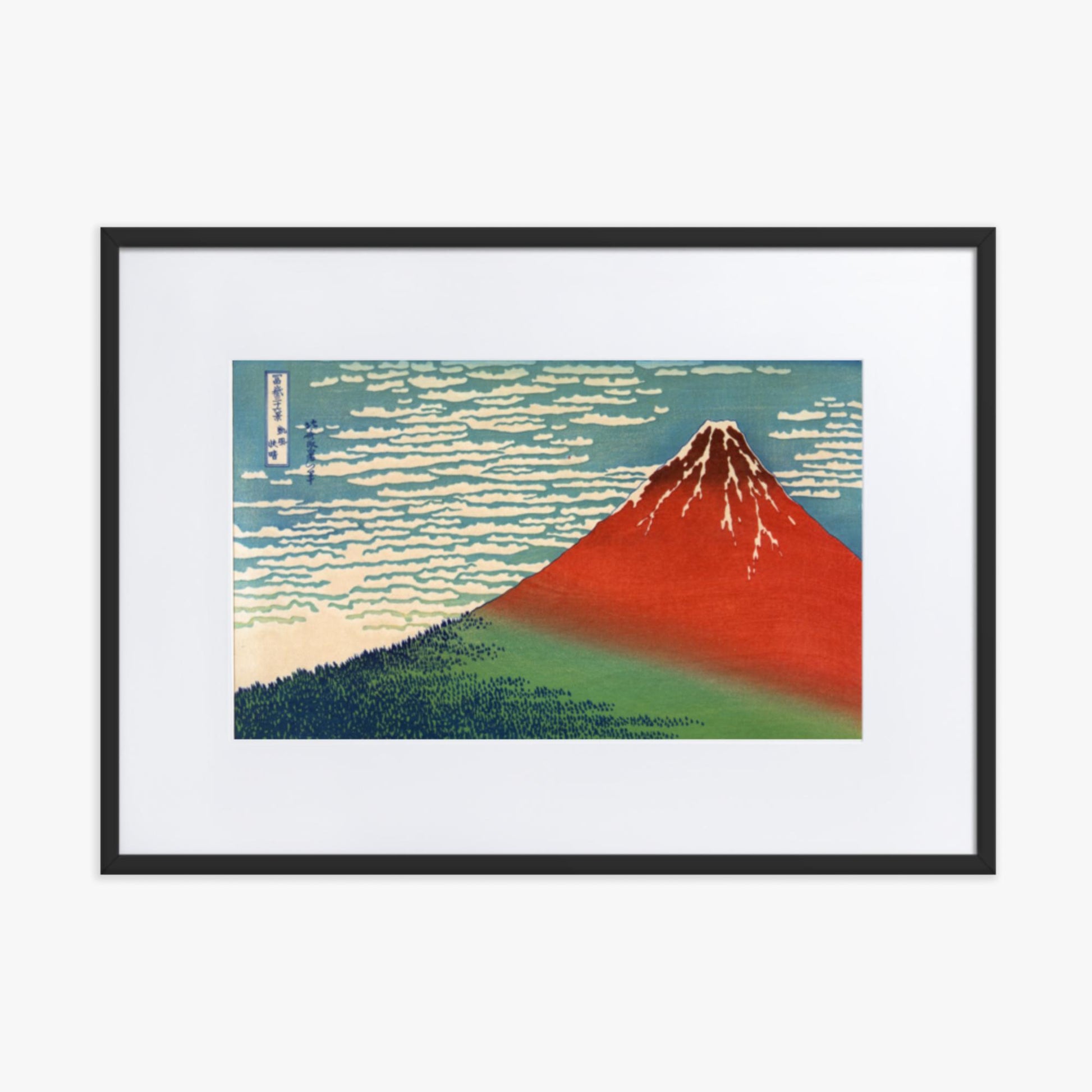 Katsushika Hokusai - Fine Wind, Clear Morning 50x70 cm Poster With Black Frame