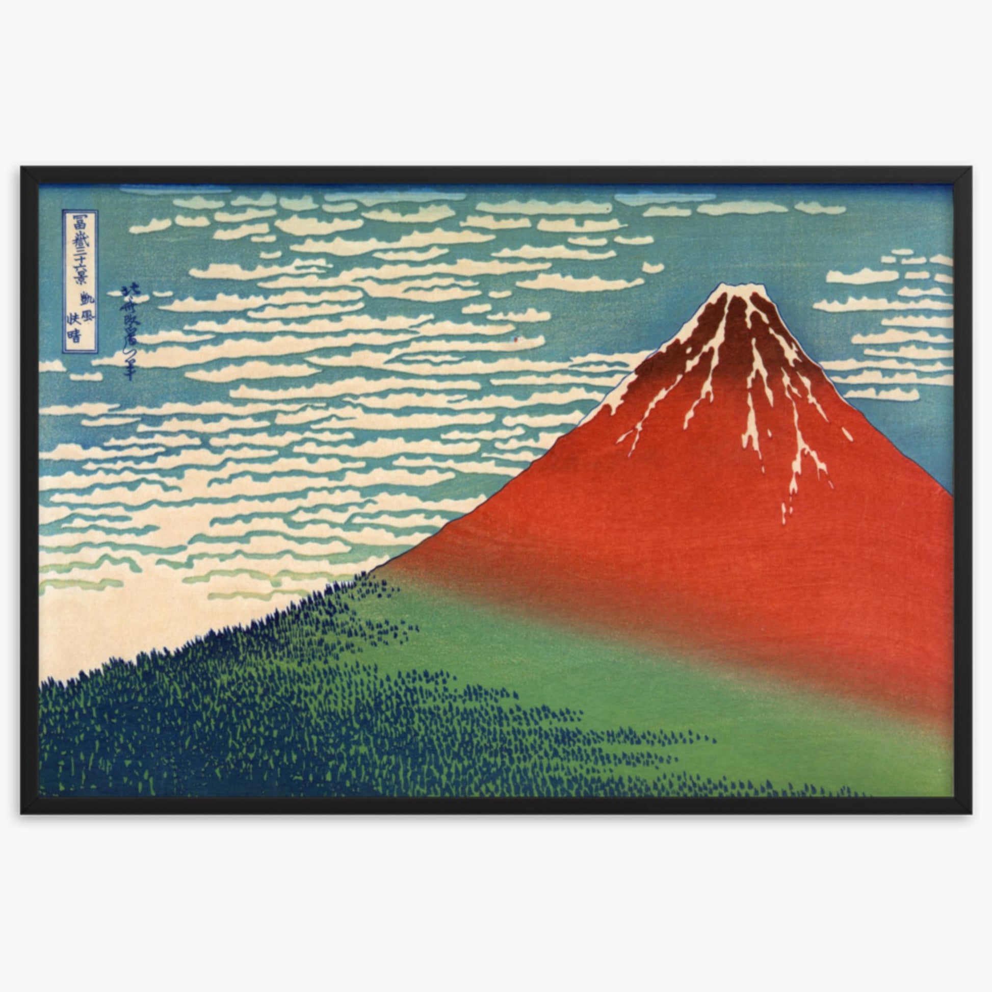 Katsushika Hokusai - Fine Wind, Clear Morning 61x91 cm Poster With Black Frame