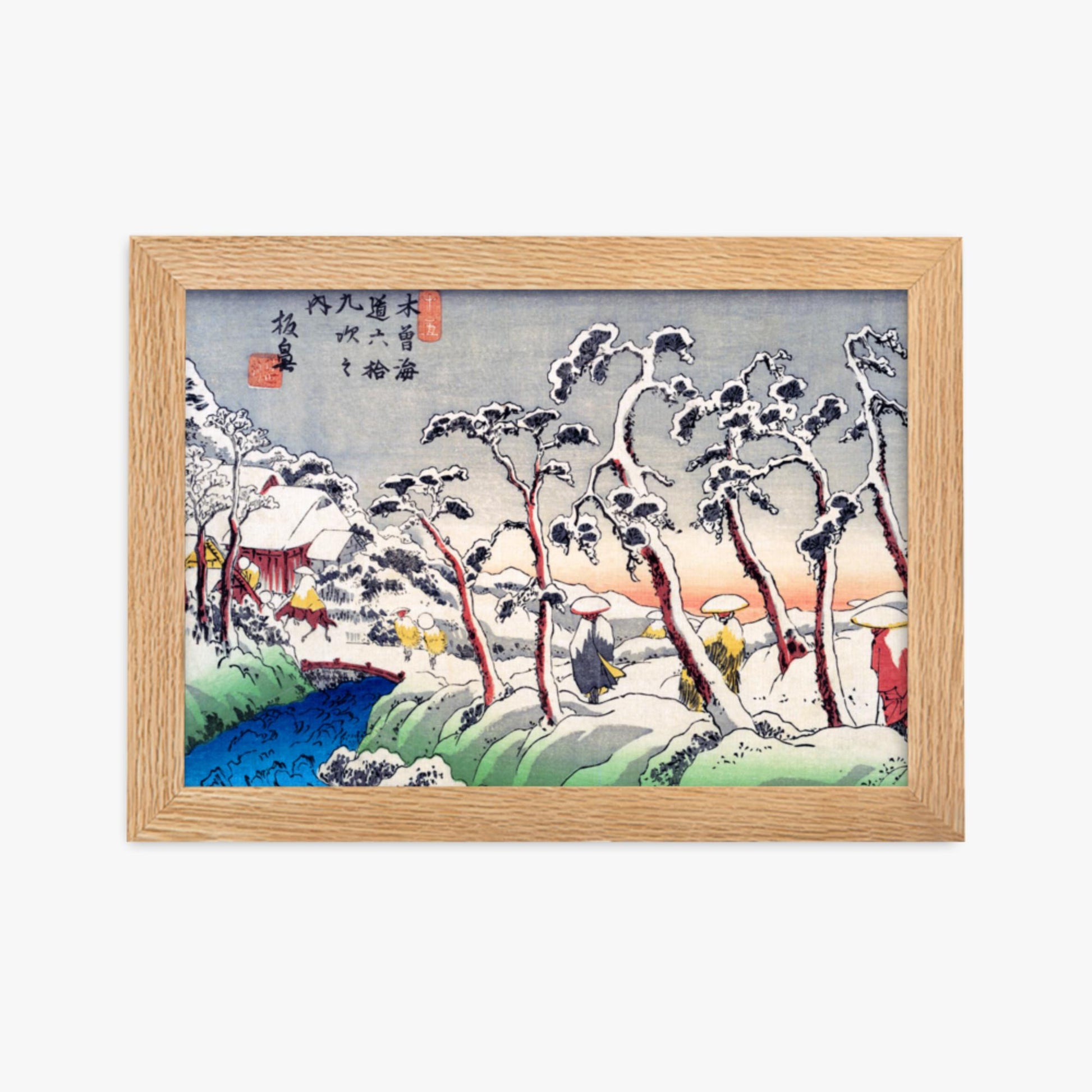 Keisai Eisen - Itabana 21x30 cm Poster With Oak Frame