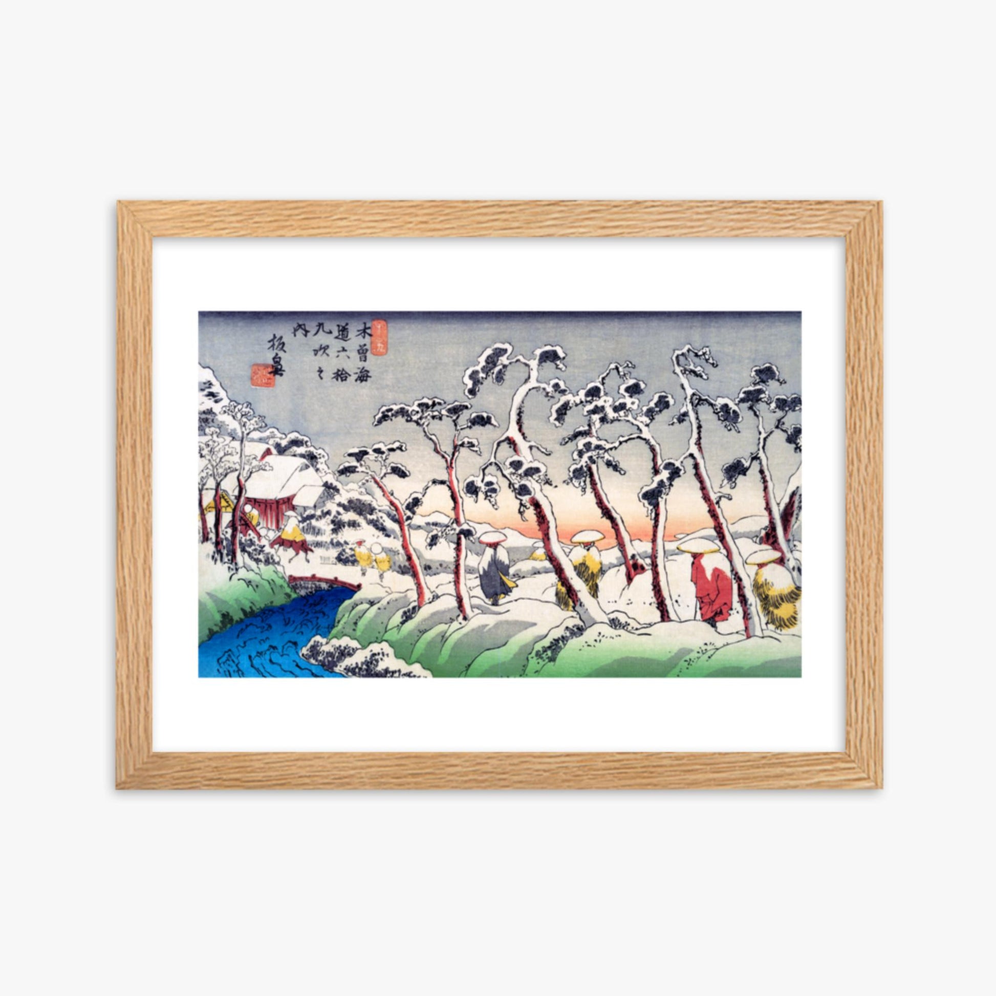 Keisai Eisen - Itabana 30x40 cm Poster With Oak Frame