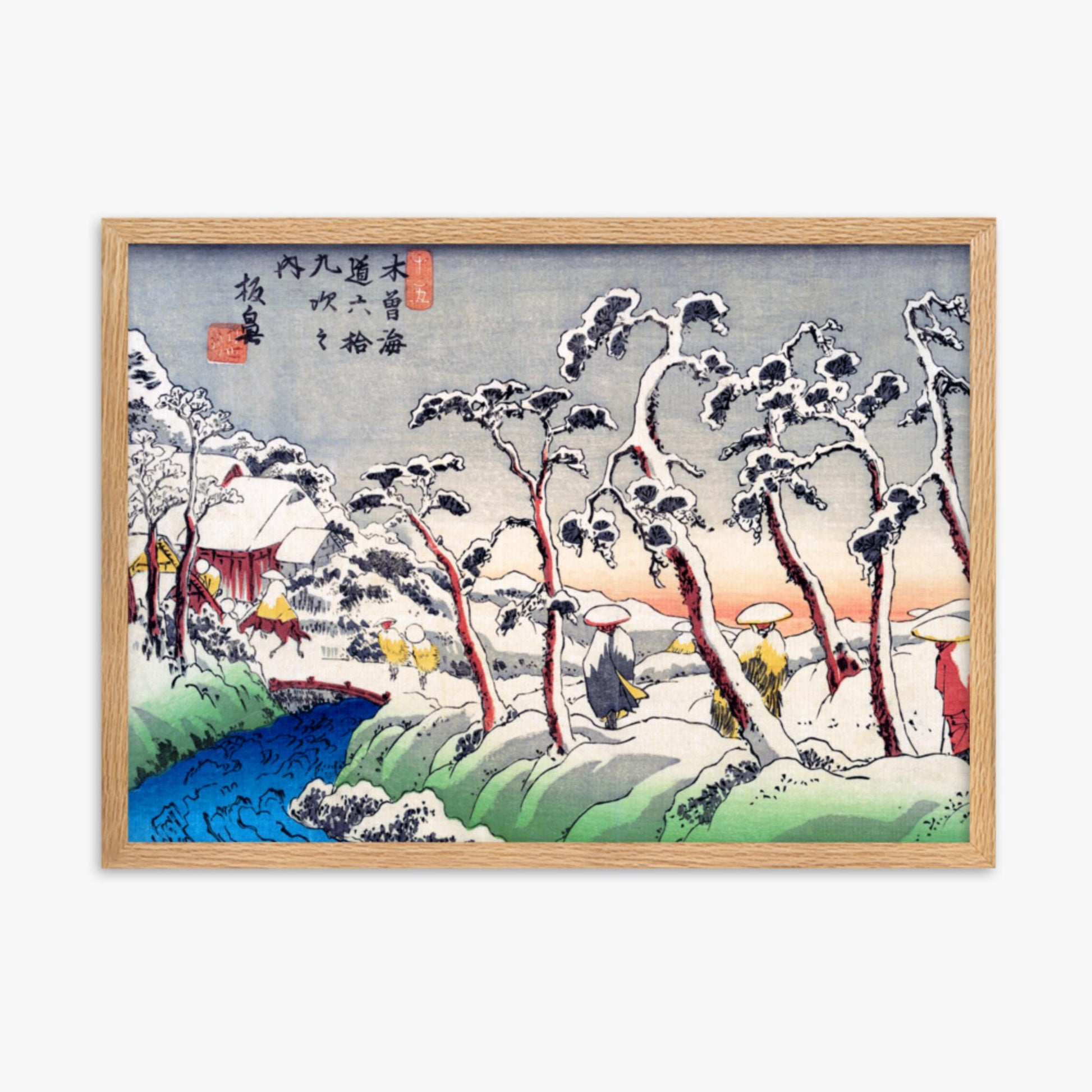 Keisai Eisen - Itabana 50x70 cm Poster With Oak Frame