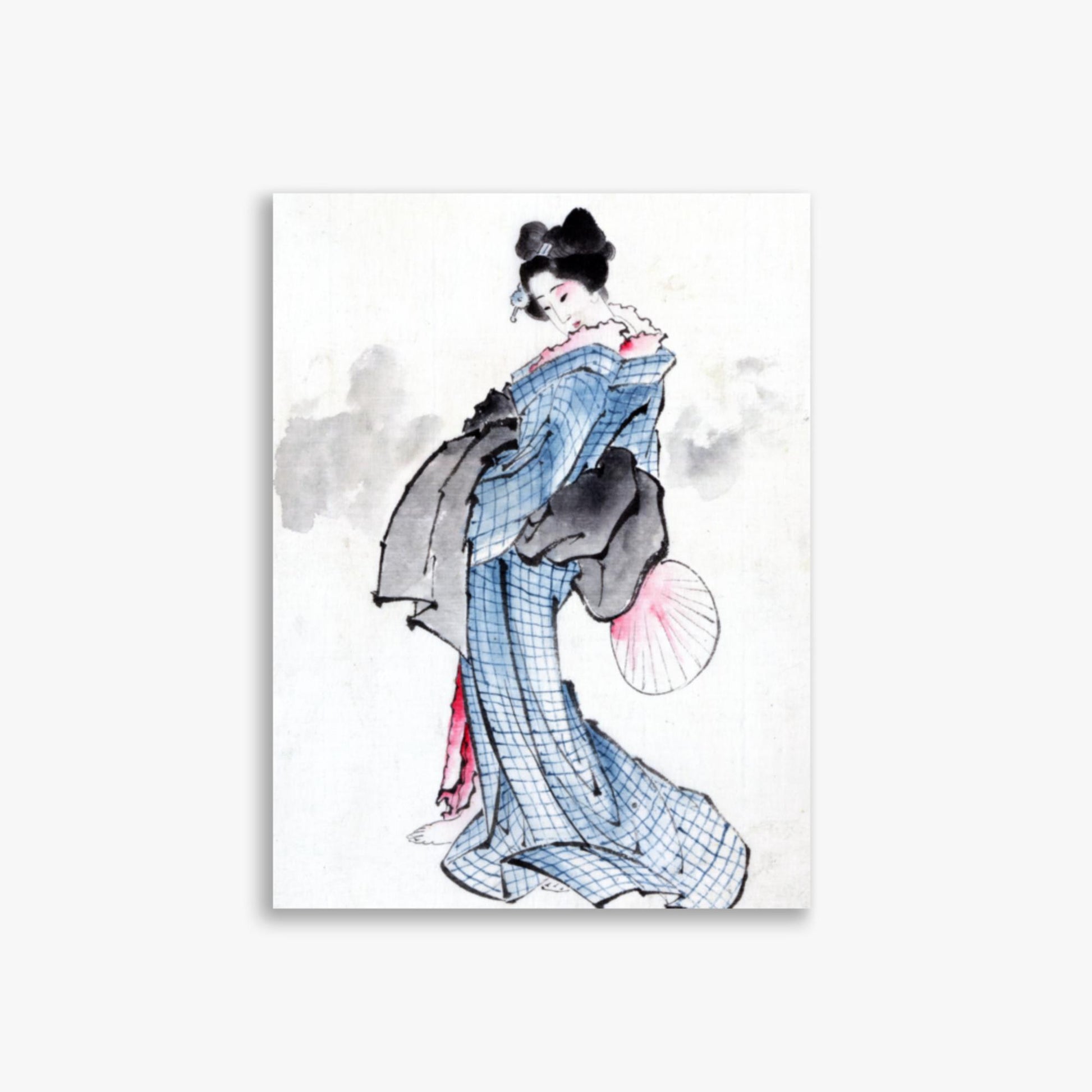 Katsushika Hokusai - Illustration of a Japanese Woman in Kimono 30x40 cm Poster