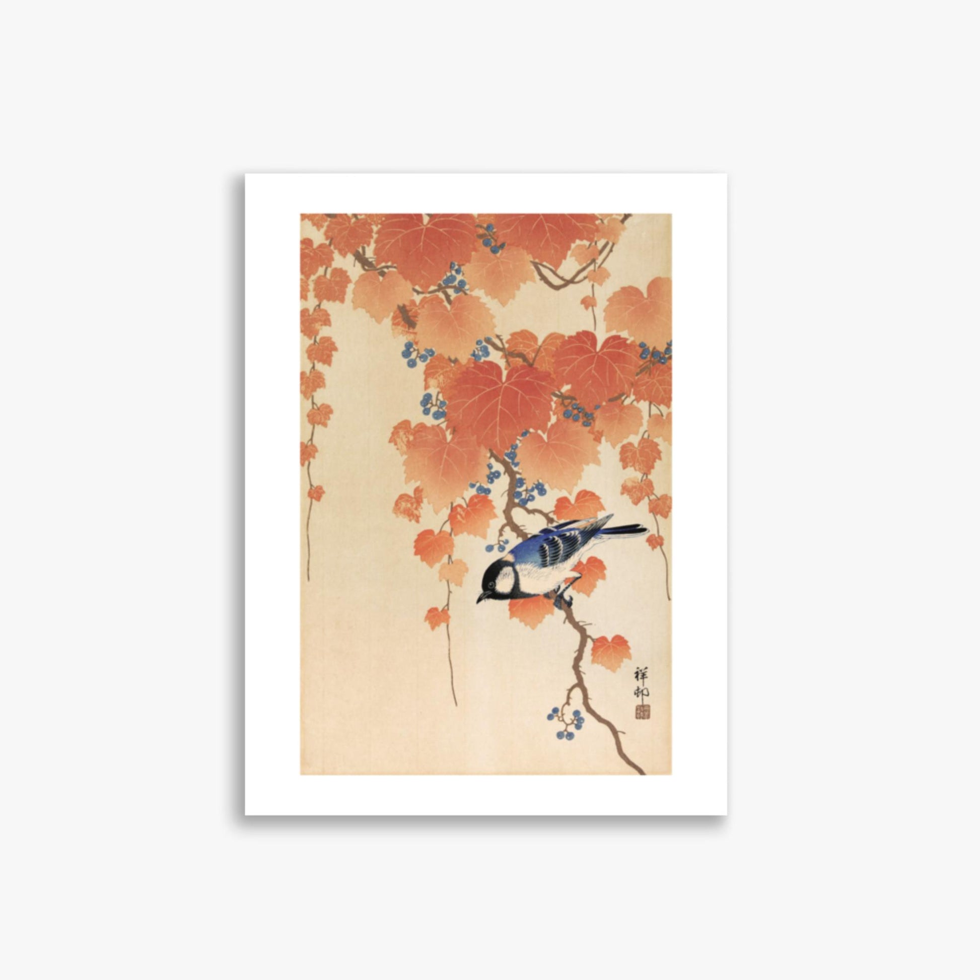 Ohara Koson - Great tit on paulownia branch 30x40 cm Poster