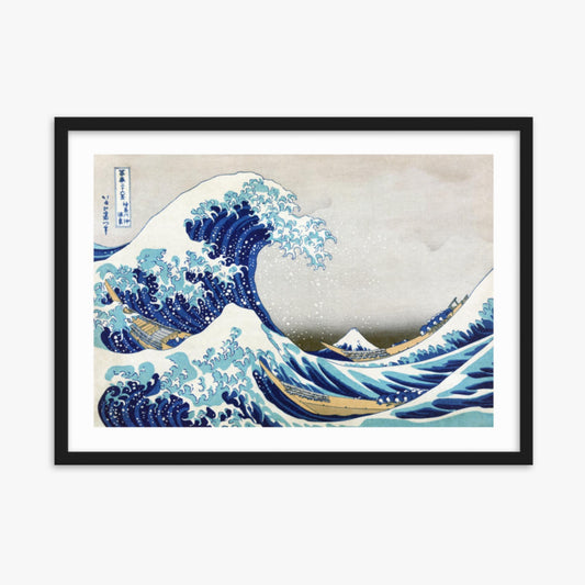 Katsushika Hokusai - The Great Wave off Kanagawa 50x70 cm Poster With Black Frame