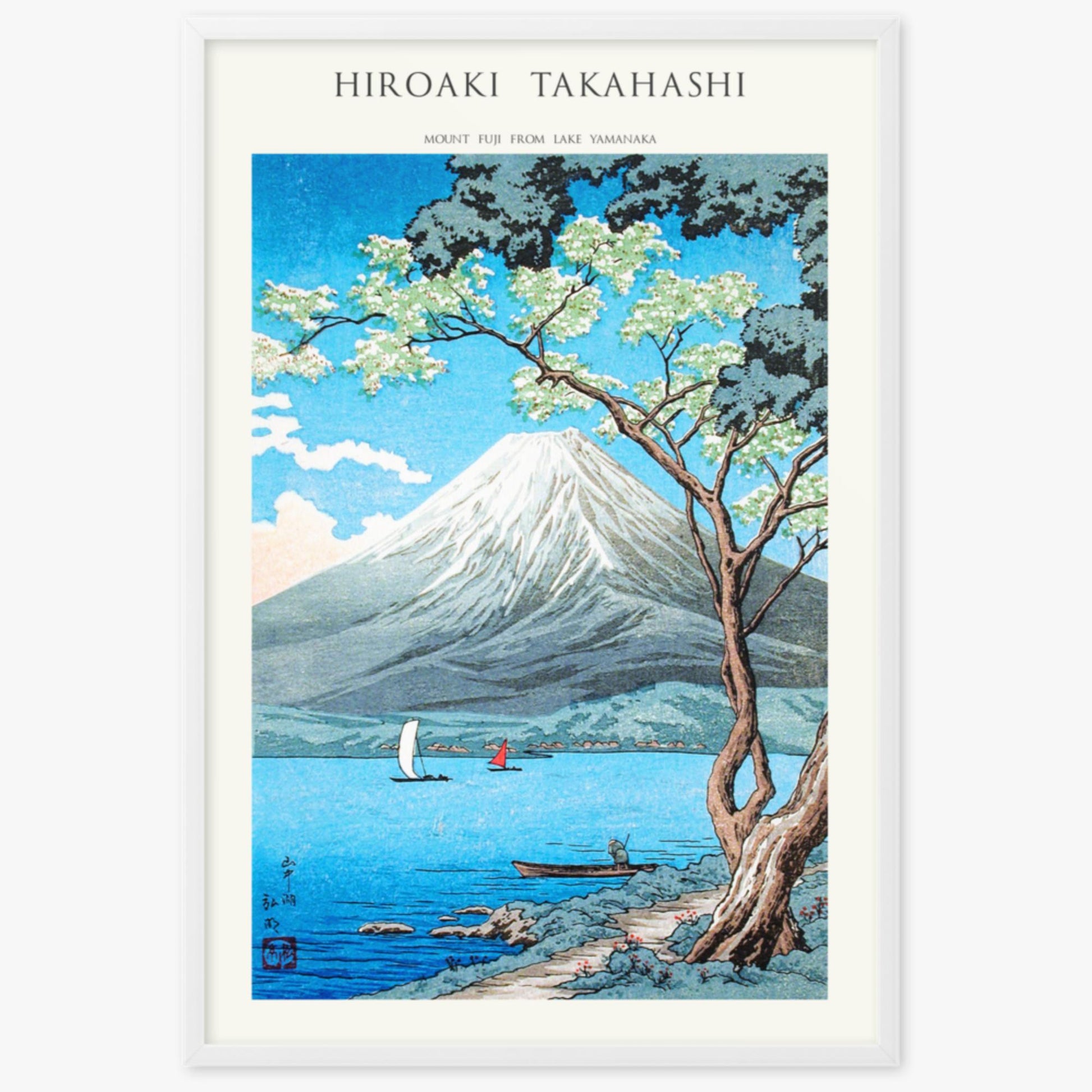 Hiroaki Takahashi - Mount Fuji from Lake Yamanaka - Decoration 61x91 cm Poster With White Frame