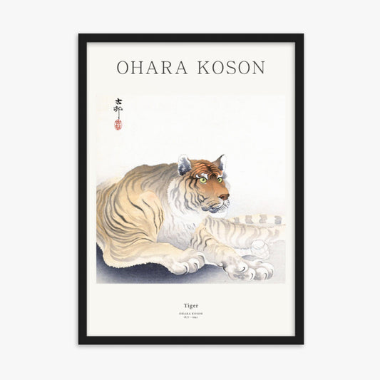 Ohara Koson - Tiger - Decoration 50x70 cm Poster With Black Frame