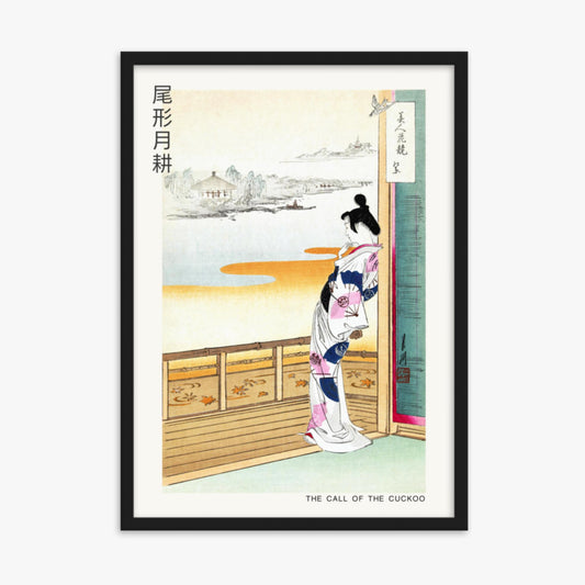 Ogata Gekko - The Call of the Cuckoo - Decoration 50x70 cm Poster With Black Frame