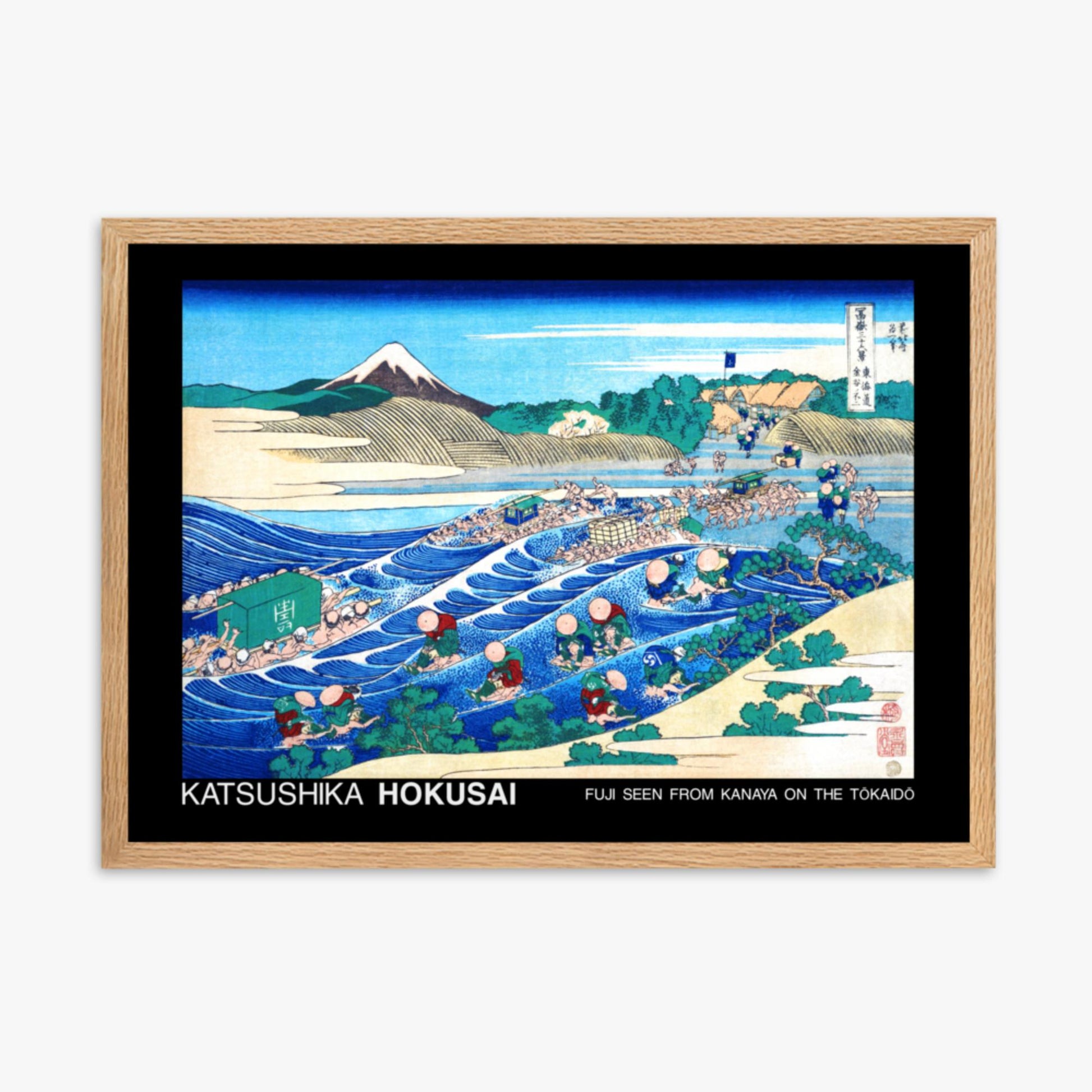 Katsushika Hokusai - Fuji Seen from Kanaya on the Tōkaidō - Decoration 50x70 cm Poster With Oak Frame