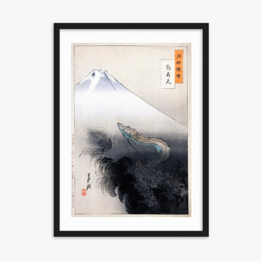 Ogata Gekko - Dragon rising to the heavens 50x70 cm Poster With Black Frame