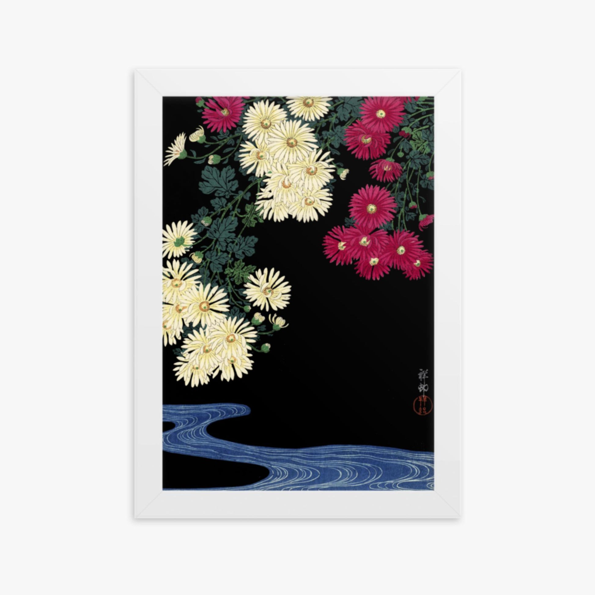 Ohara Koson - Chrysanthemums 21x30 cm Poster With White Frame