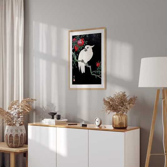 Interior Design Concept: Cockatoo and Pomegranate (Ohara Koson)