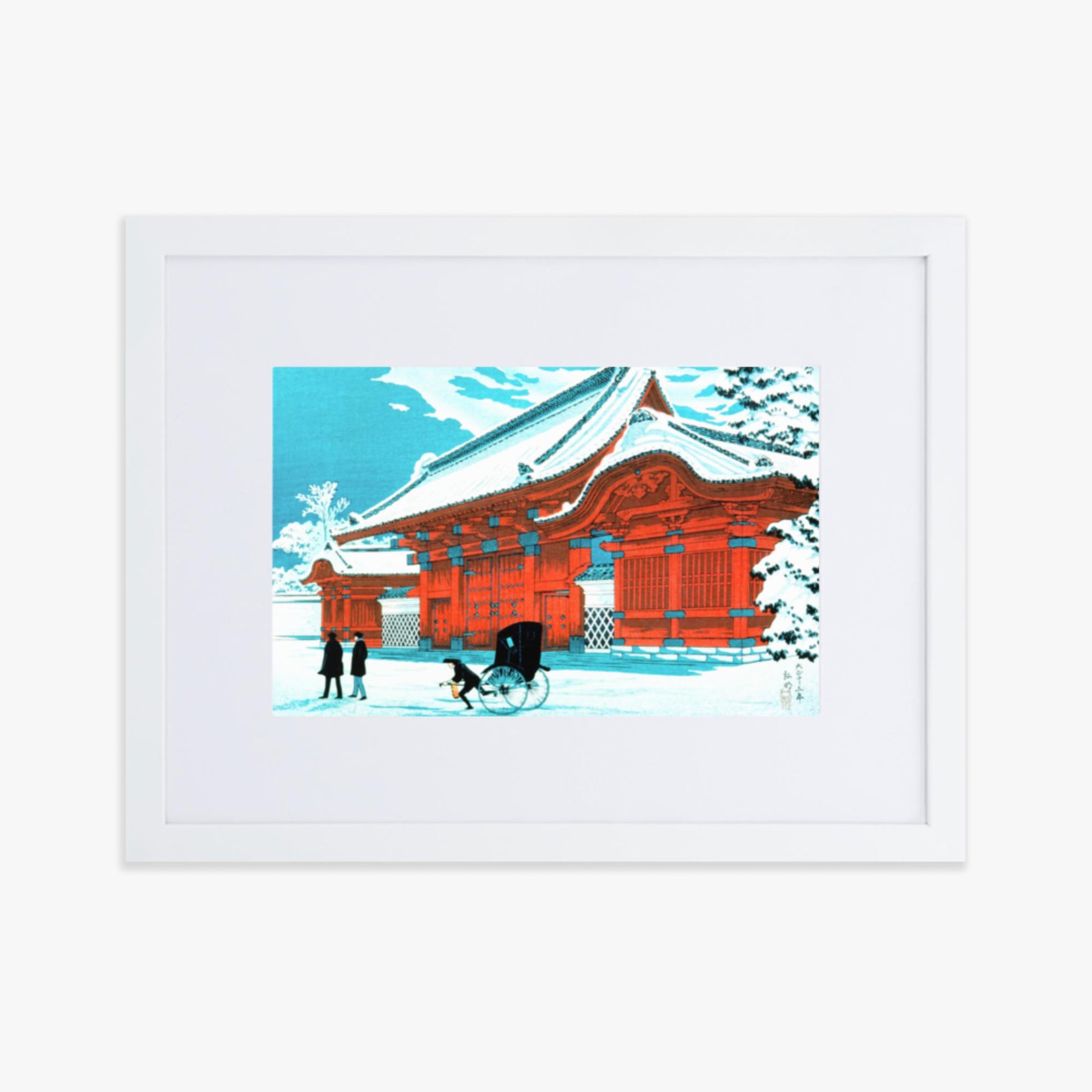 Takahashi Hiroaki (Shōtei) - The Red Gate of Hongo in Snow 30x40 cm Poster With White Frame