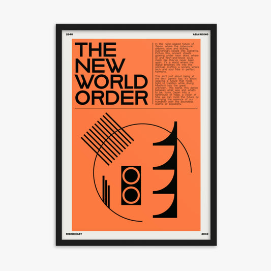 Modern illustration: The New World Order 50x70 cm Poster With Black Frame Frame