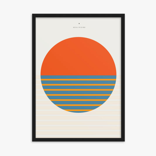 Modern illustration: Sun and Land 50x70 cm Poster With Black Frame Frame