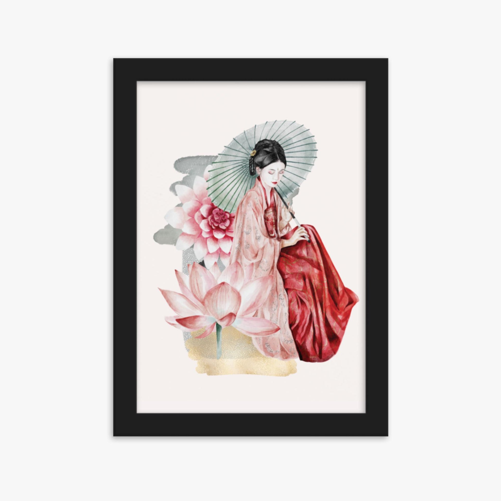 Modern illustration: Serenity 21x30 cm Poster With Black Frame Frame