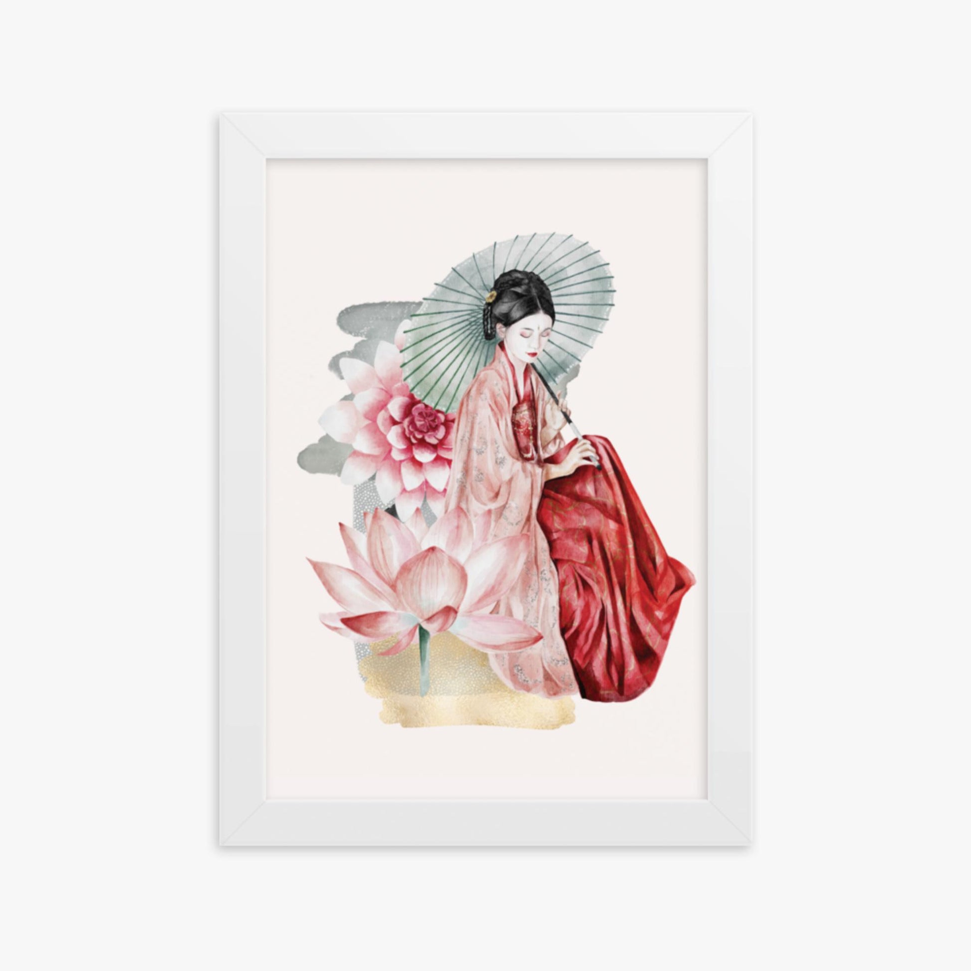Modern illustration: Serenity 21x30 cm Poster With White Frame Frame