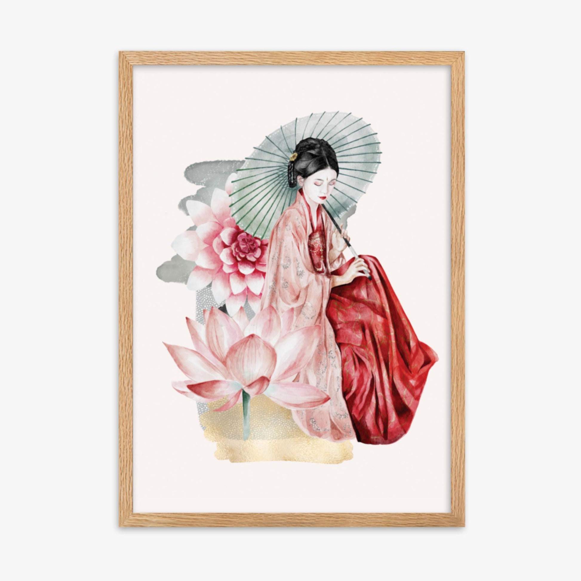 Modern illustration: Serenity 50x70 cm Poster With Oak Frame Frame