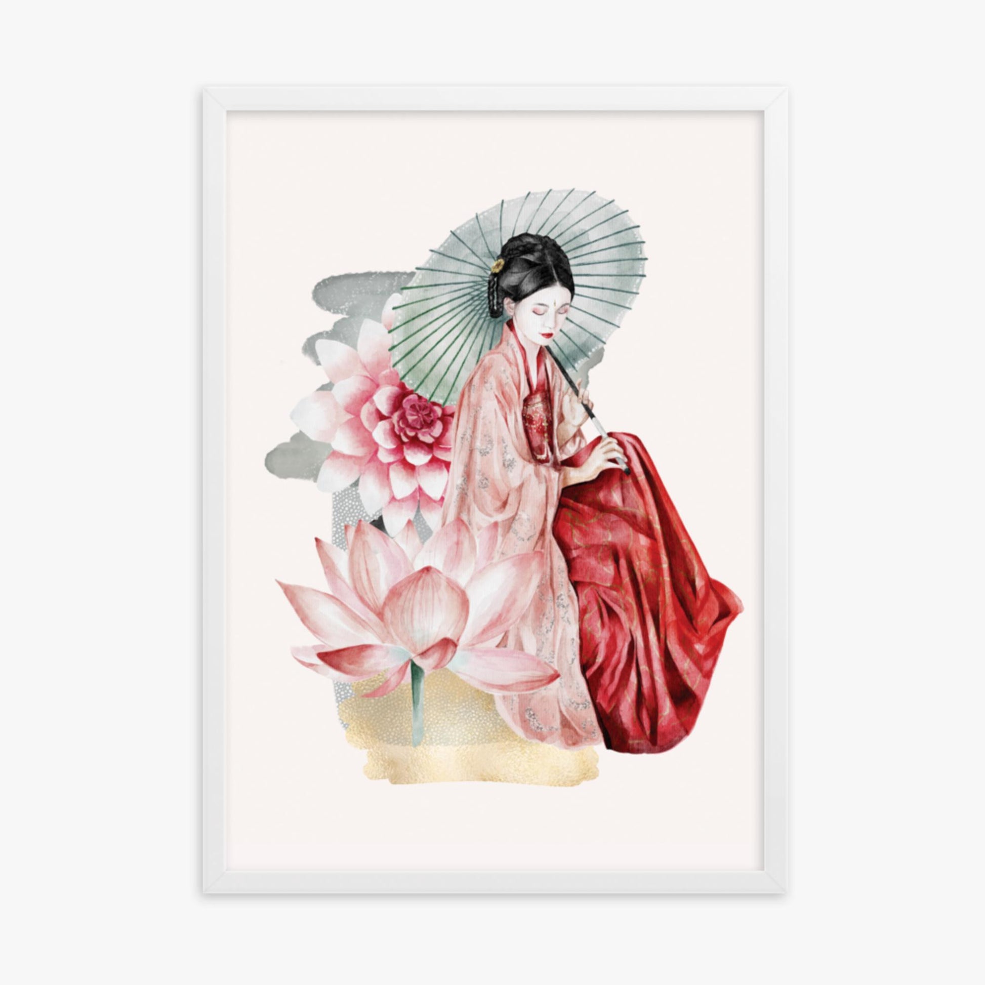 Modern illustration: Serenity 50x70 cm Poster With White Frame Frame