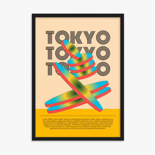 Modern illustration: Tokyo Neon 50x70 cm Poster With Black Frame Frame