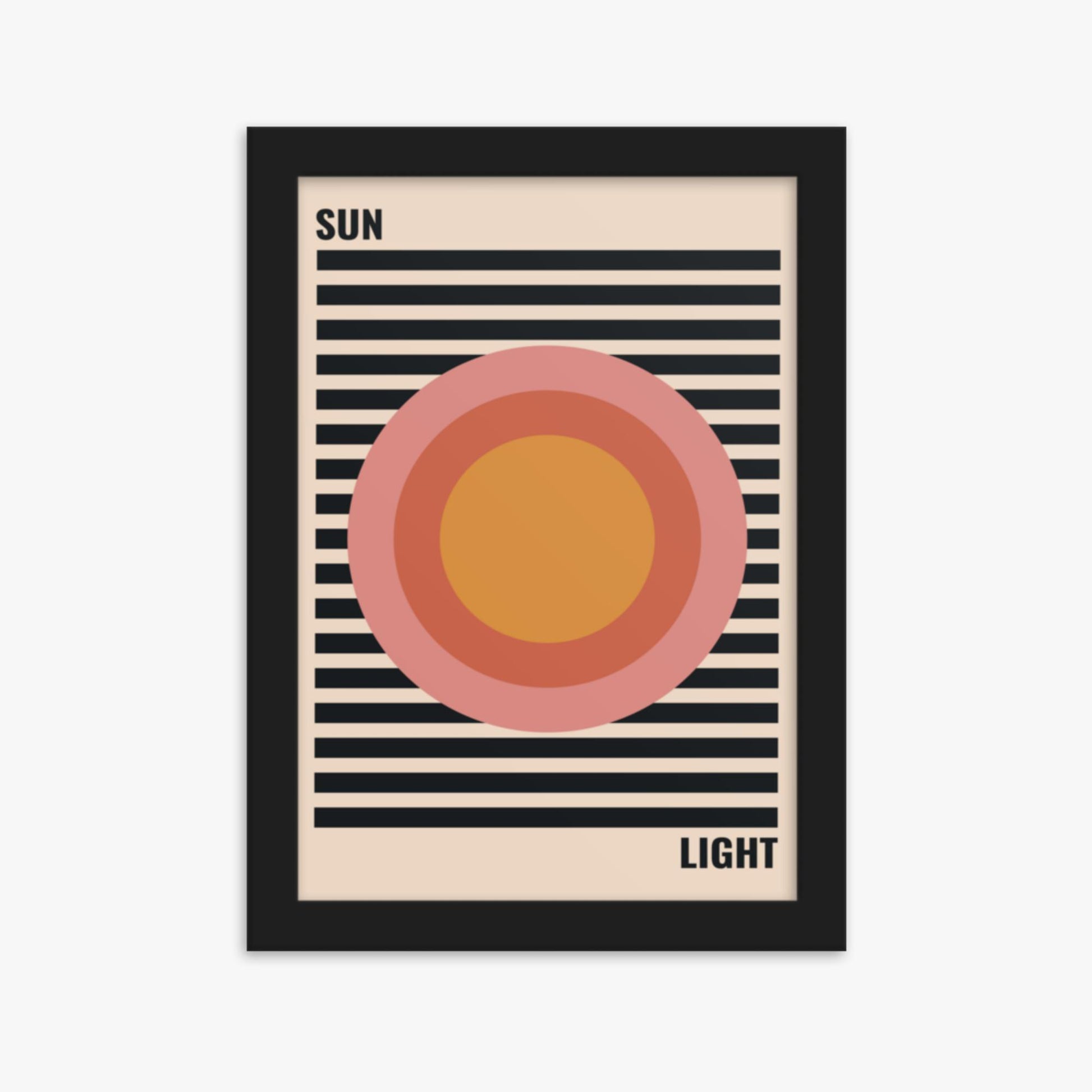 Modern illustration: Pastel Sun 21x30 cm Poster With Black Frame Frame