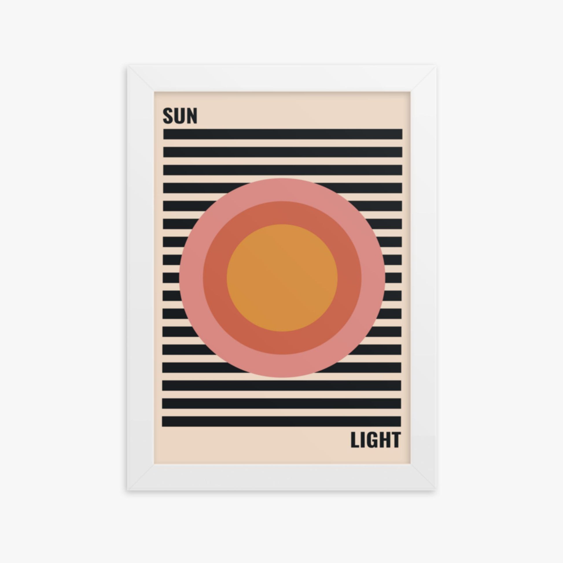Modern illustration: Pastel Sun 21x30 cm Poster With White Frame Frame
