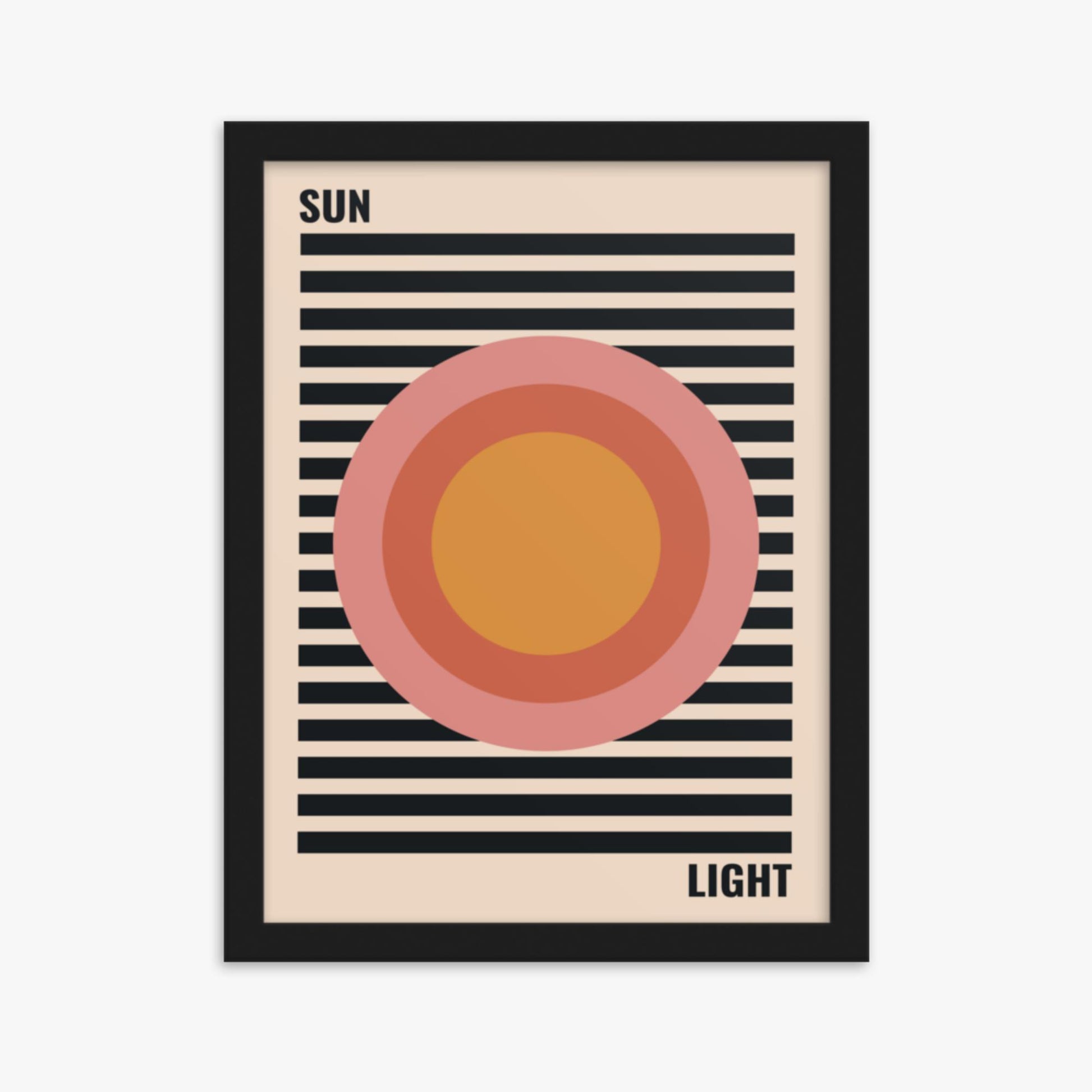 Modern illustration: Pastel Sun 30x40 cm Poster With Black Frame Frame